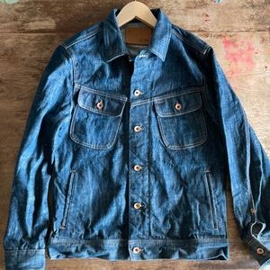 Taylor Stitch Long Haul Jean Jacket in Green Cast Denim - no longer made!